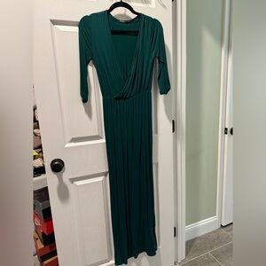 Boohoo Teal Long Sleeve Maxi Dress
